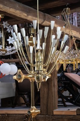 Austrian Monumental Sputnik Chandelier in Enamel & Brass from Kalmar, 1950s-DEK-932701