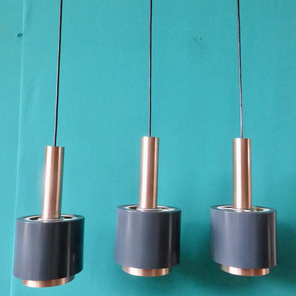 Austrian Pendant Lamps from Doria Leuchten, 1960s, Set of 3