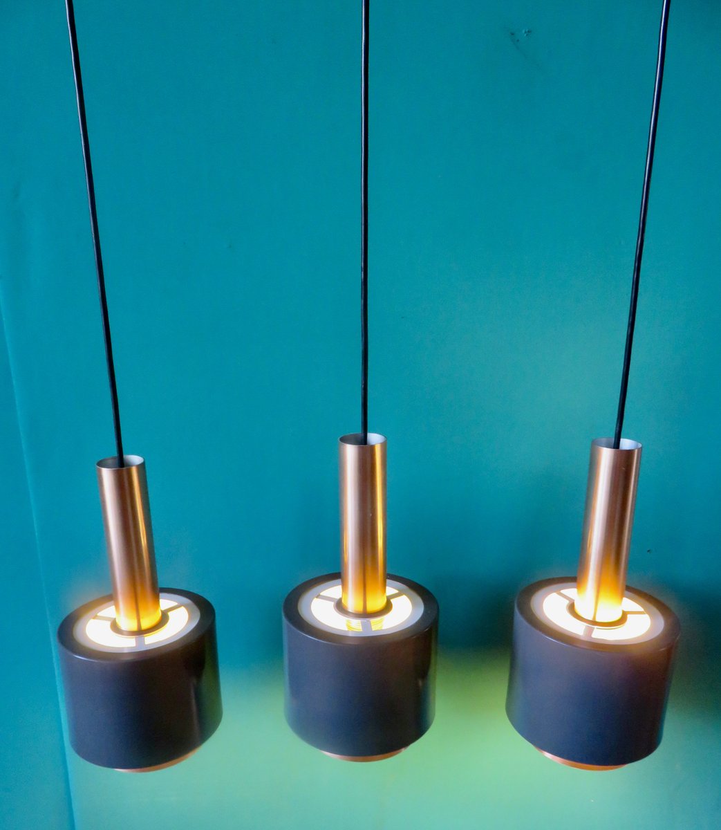 Austrian Pendant Lamps from Doria Leuchten, 1960s, Set of 3