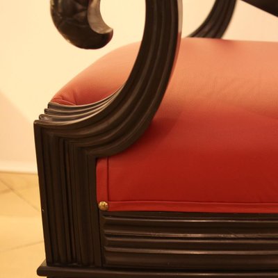 Austrian Red Leather Armchairs Attributed to Otto Prutscher, Set of 2-MH-856990