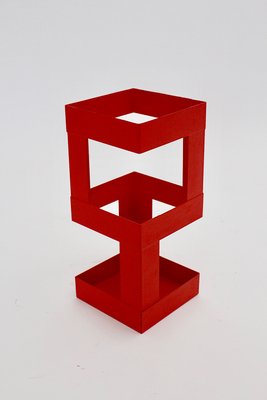 Austrian Red Metal Umbrella Stand, 1970s-NB-657461