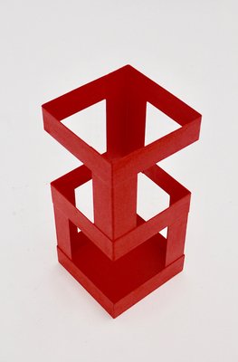 Austrian Red Metal Umbrella Stand, 1970s-NB-657461