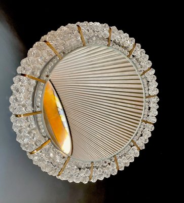 Austrian Round Illuminated Wall Mirror with Brass Details by Emil Stejnar for Rupert Nikoll, 1950s-JP-1090074