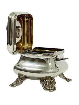 Austrian Silver Sugar Box Raised on Four Feet, 1853-UCH-1224427