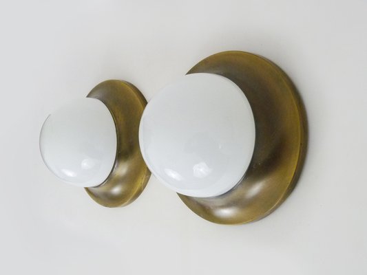 Austrian Space Age Wall Light in Opaline and Golden Metal, 1970s-MZP-1727123