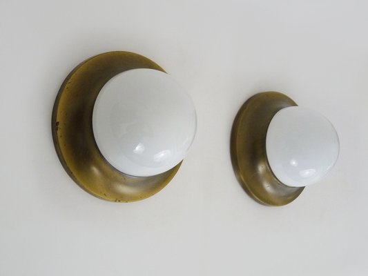 Austrian Space Age Wall Light in Opaline and Golden Metal, 1970s-MZP-1727123