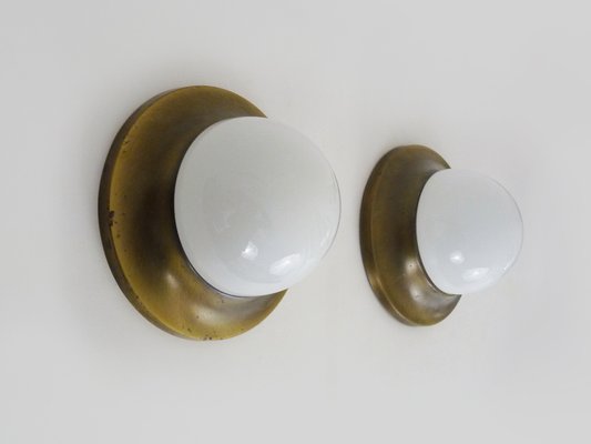 Austrian Space Age Wall Light in Opaline and Golden Metal, 1970s-MZP-1727123