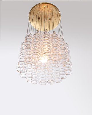 Austrian Spiral Cascade Chandelier in Murano Glass & Brass from Kalmar, 1960s-DEK-932410