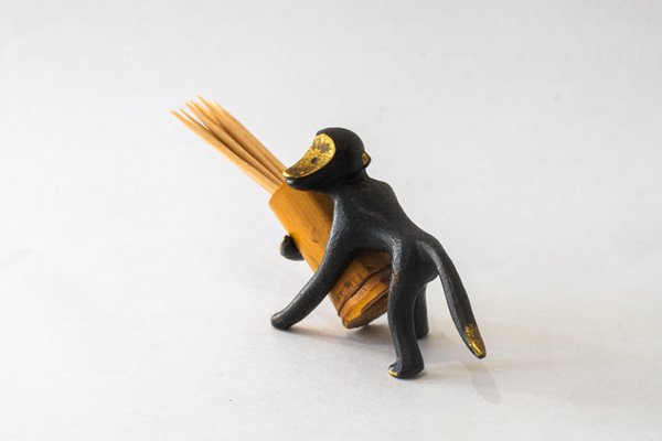 Austrian Toothpick Holder Displaying a Monkey by Walter Bosse for Herta Baller, 1950s-SPD-2016036