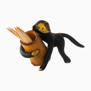 Austrian Toothpick Holder Displaying a Monkey by Walter Bosse for Herta Baller, 1950s-SPD-2016036