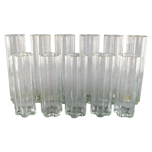 Austrian Vases in Clear Art Glass from Stölzle-Oberglas, 1980s, Set of 11