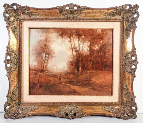 Autumn Landscape, 1950s, Oil on Canvas, Framed-OJE-1740155