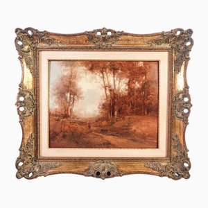 Autumn Landscape, 1950s, Oil on Canvas, Framed-OJE-1740155