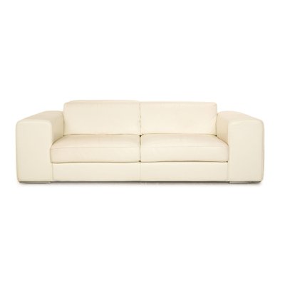 Avenue Leather Two Seater Cream Sofa from Who's Perfect-RQW-1794983