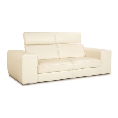 Avenue Leather Two Seater Cream Sofa from Who's Perfect-RQW-1794983