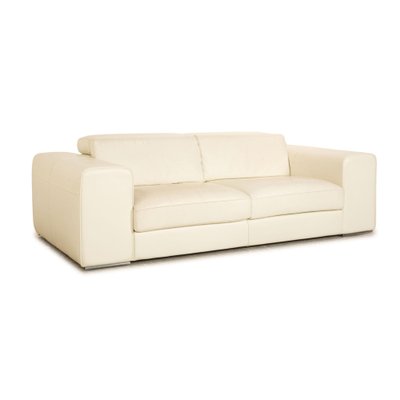 Avenue Leather Two Seater Cream Sofa from Who's Perfect-RQW-1794983