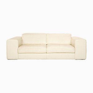 Avenue Leather Two Seater Cream Sofa from Who's Perfect-RQW-1794983