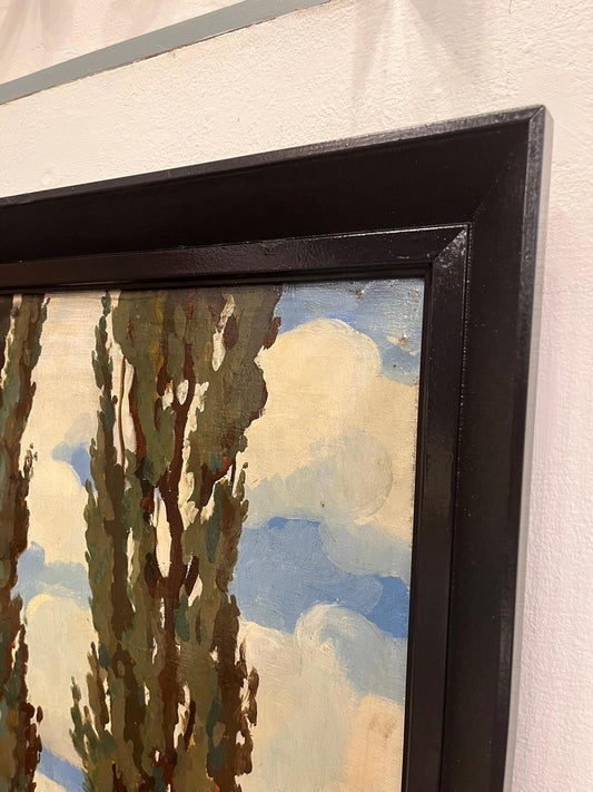 Avenue of Trees, Oil Painting, 1920s, Framed