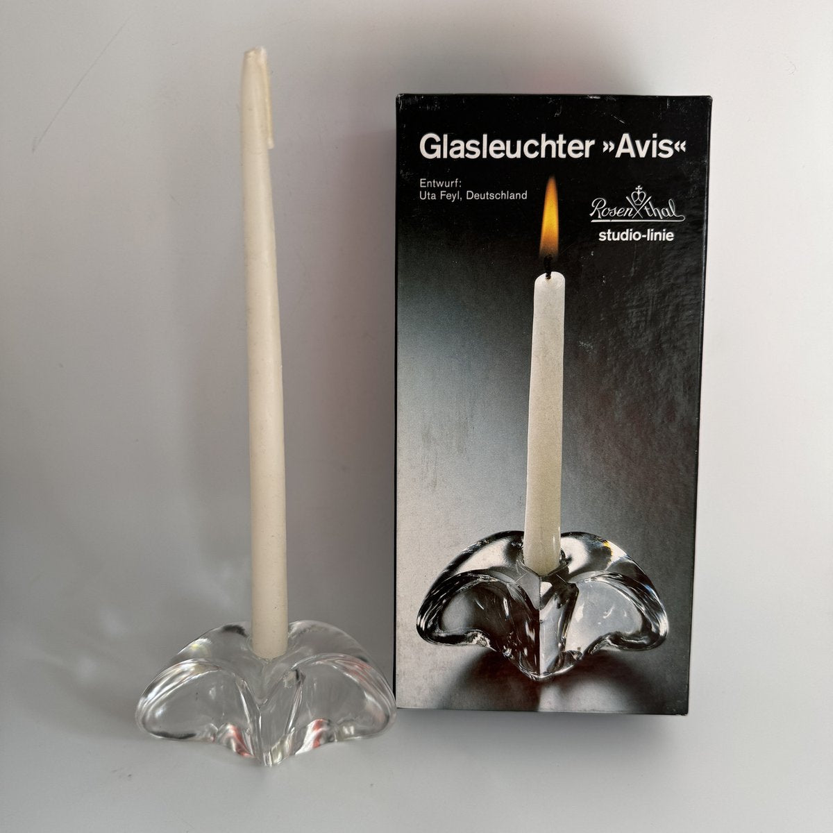 Avis Glass Candleholder by Uta Freyl for Rosenthal Studio Line, Germany, 1980s