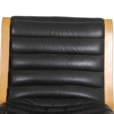 Ax Armchair in Black Leather by Peter Hvidt & Orla Mølgaard, 1970s-MTD-1805056