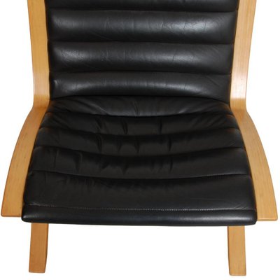 Ax Armchair in Black Leather by Peter Hvidt & Orla Mølgaard, 1970s-MTD-1805056