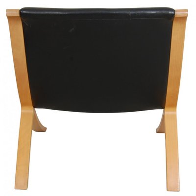 Ax Armchair in Black Leather by Peter Hvidt & Orla Mølgaard, 1970s-MTD-1805056