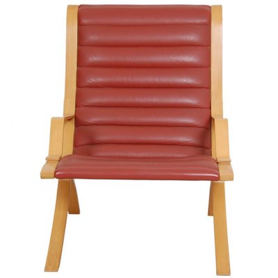 Ax Armchair in Red Leather by Peter Hvidt & Orla Mølgaard, 1970s-MTD-1805055