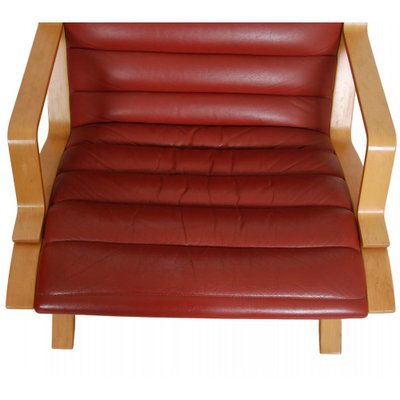 Ax Armchair in Red Leather by Peter Hvidt & Orla Mølgaard, 1970s-MTD-1805055