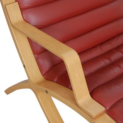 Ax Armchair in Red Leather by Peter Hvidt & Orla Mølgaard, 1970s-MTD-1805055