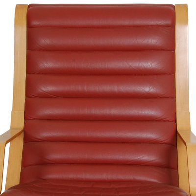 Ax Armchair in Red Leather by Peter Hvidt & Orla Mølgaard, 1970s-MTD-1805055