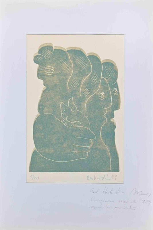 Axel Hartenstein, Figures, Original Linocut, Mid 20th-Century