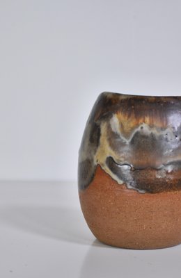 Axella Organic Stoneware Vase in Earth Colors by Aksel Larsen, Denmark, 1970s-WRF-811978