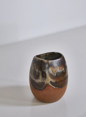 Axella Organic Stoneware Vase in Earth Colors by Aksel Larsen, Denmark, 1970s-WRF-811978