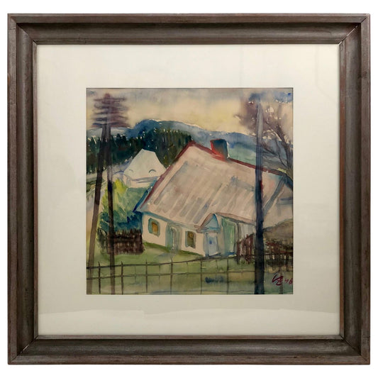 Axl Leskoschek, Mid-Century Water Color with Original Frame, 1946