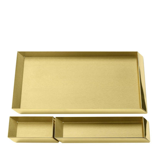 Axonometry Brass Desk Tray Set by Elisa Giovannoni