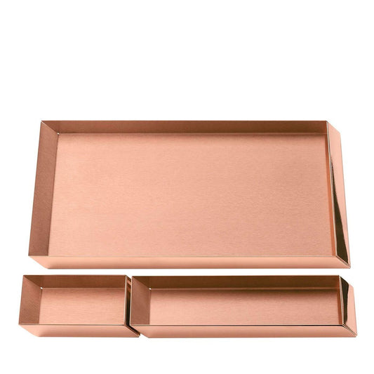 Axonometry Copper Tray Set by Elisa Giovannoni, Set of 3