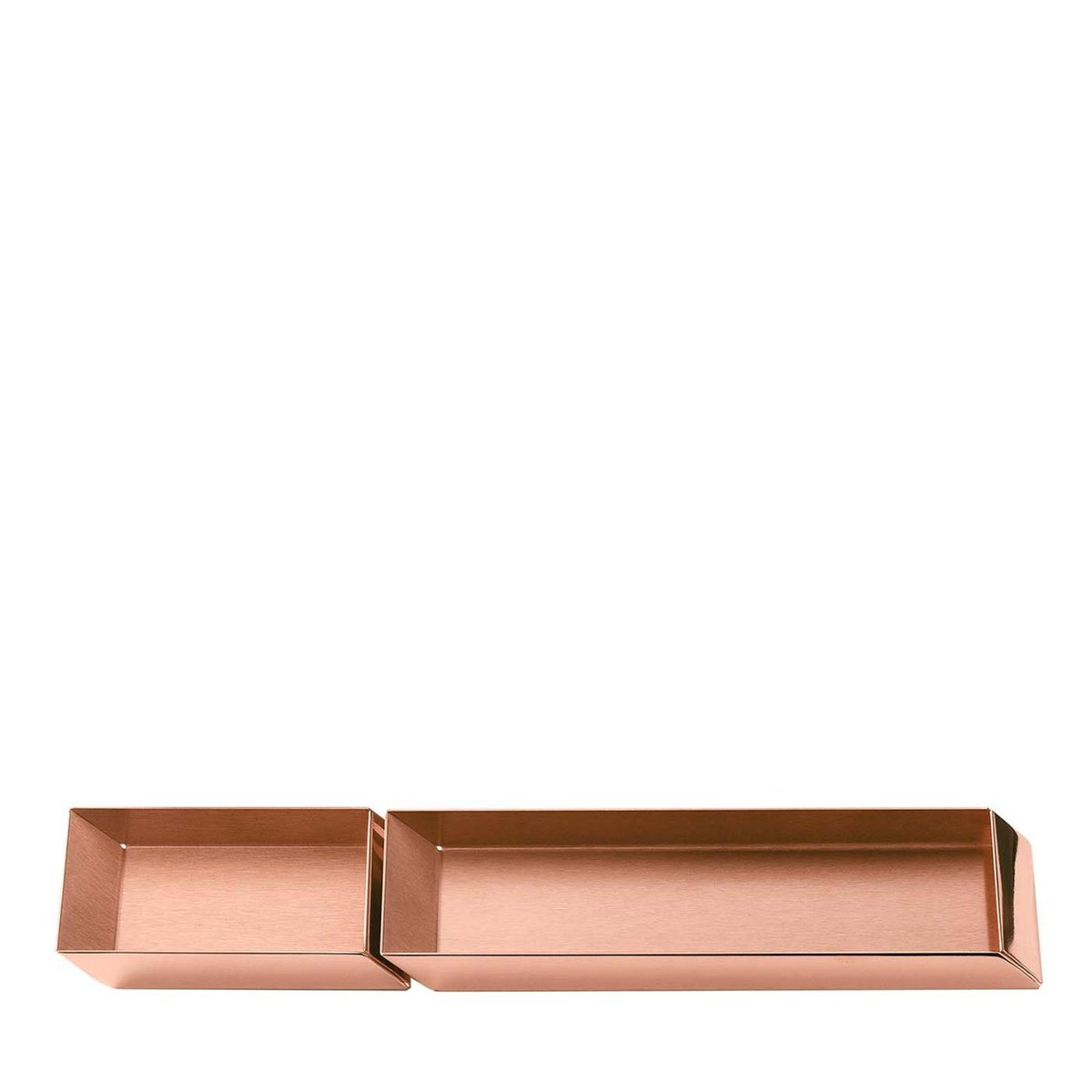 Axonometry Pen and Cards Copper Tray Set by Elisa Giovannoni