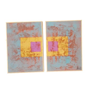 Ayub, Diptych, 21st Century, Mixed Media on Wood-TCS-1774537