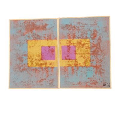 Ayub, Diptych, 21st Century, Mixed Media on Wood-TCS-1774537