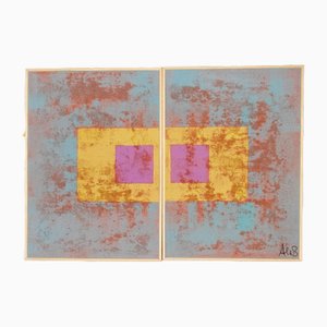 Ayub, Diptych, 21st Century, Mixed Media on Wood-TCS-1774537