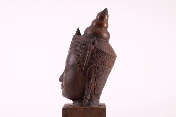 Ayutthaya Artist, Crowned Buddha Head, 1700s, Bronze-OWS-1772910