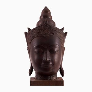 Ayutthaya Artist, Crowned Buddha Head, 1700s, Bronze-OWS-1772910