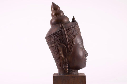 Ayutthaya Kingdom Bronze Crowned Buddha Head