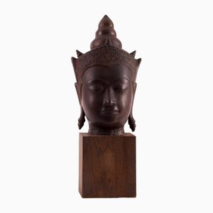 Ayutthaya Kingdom Bronze Crowned Buddha Head-OWS-1772569