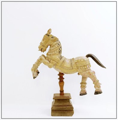 Ayyanar India Carved and Polychrome Wood Horse-NYF-2019235