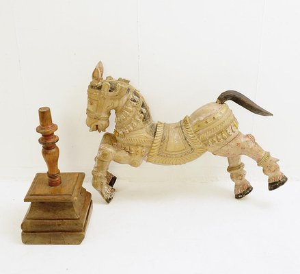 Ayyanar India Carved and Polychrome Wood Horse-NYF-2019235