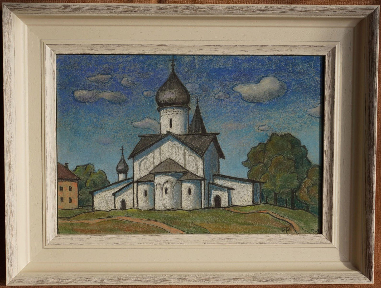 B.A. Smirnov-Rusetsky, Church of the Ascension of the Lord, 1969, Pastel on Paper, Framed