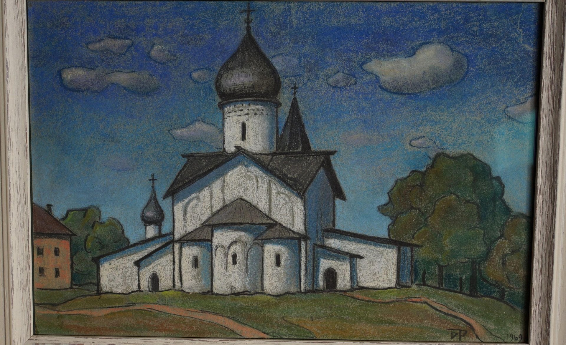 B.A. Smirnov-Rusetsky, Church of the Ascension of the Lord, 1969, Pastel on Paper, Framed