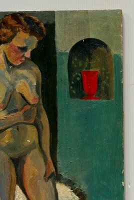 B. de Chateau Thierry, Nude Woman, Oil on Panel, 1930s-QKG-1383279