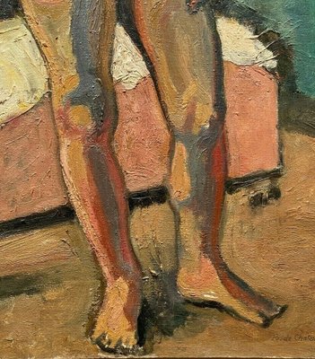 B. de Chateau Thierry, Nude Woman, Oil on Panel, 1930s-QKG-1383279